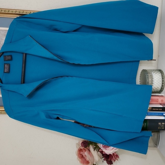 Chicos Additions Athleisure Women's Blue Jacket With Pockets Lounge Workout Run - Picture 7 of 8